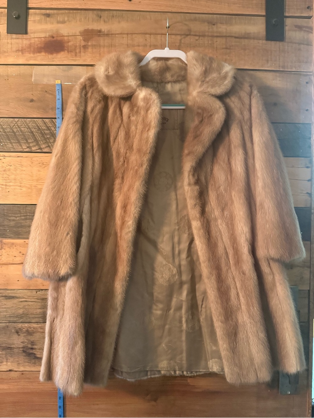 Vintage Davidson’s Indianapolis Genuine Mink Fur Coat Camel Brown Women’s Small